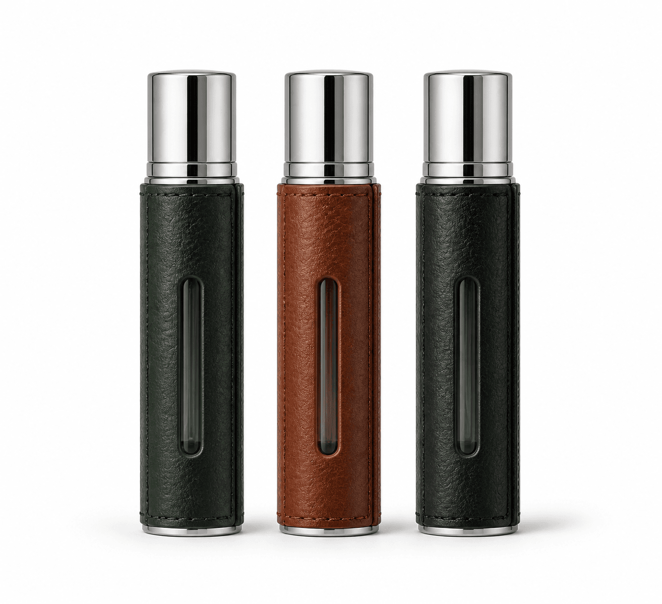 Leather travel perfume atomizers
